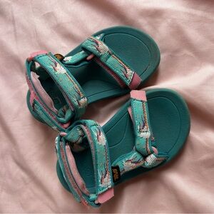 Teva Teal and Pink Kids Sandals